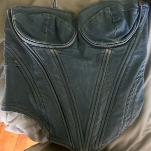 Denim corset